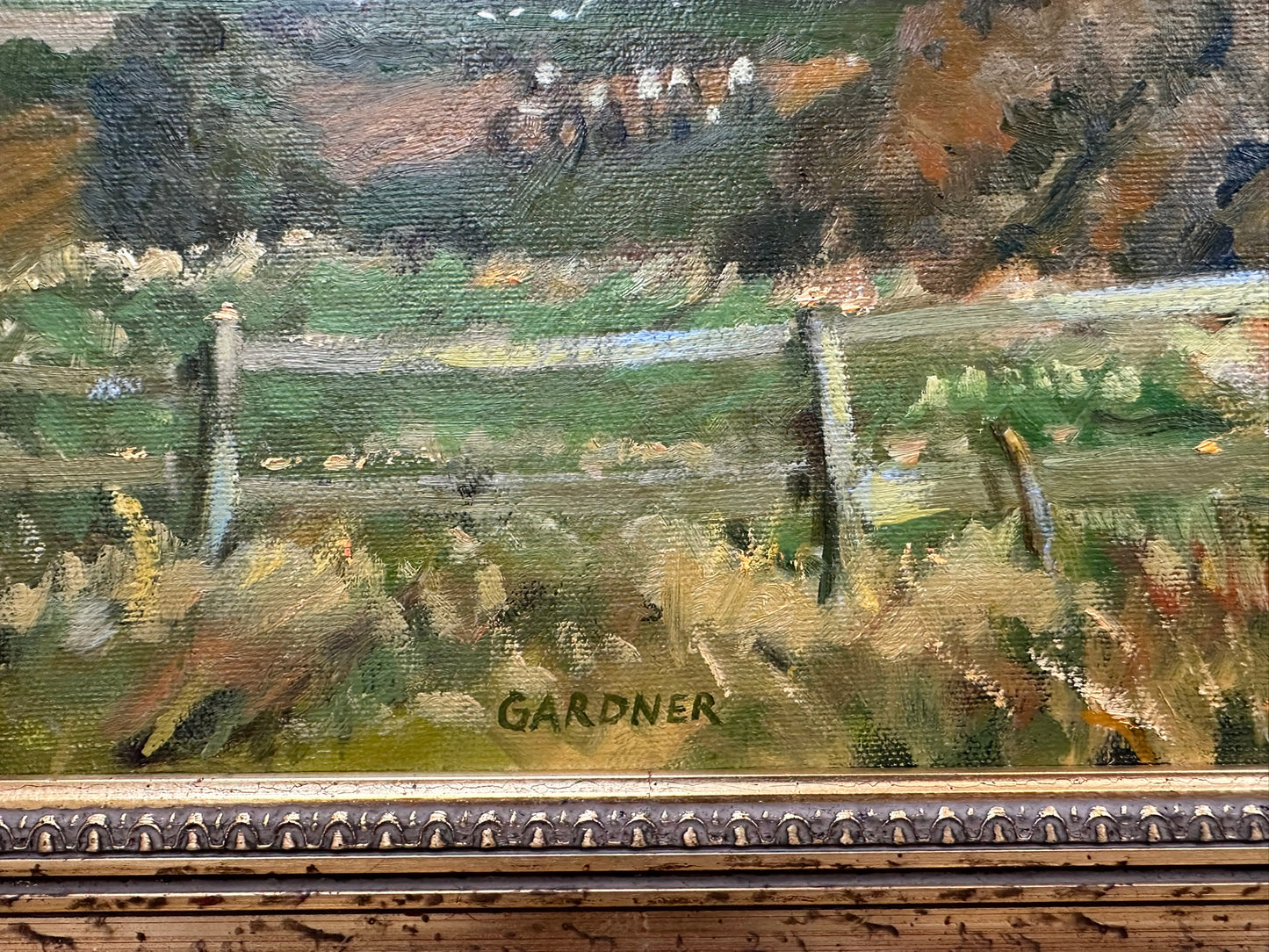 Keith Gardner RCA Large Oil on Canvas, Cheshire Landscape 77x51cm Signed Framed
