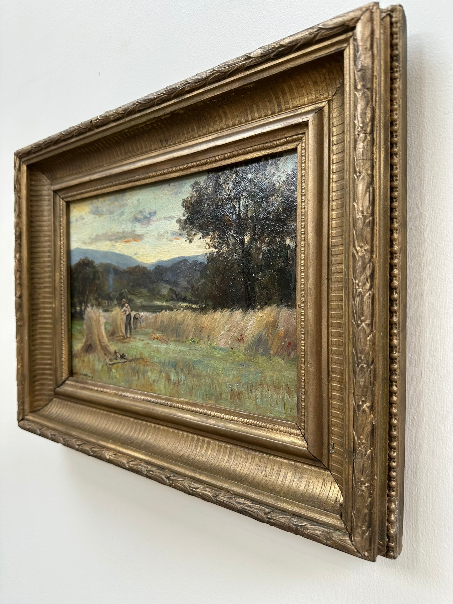 Original Oil on Board Peter S Buchanan (Glasgow) A Scottish Highland Hay Field