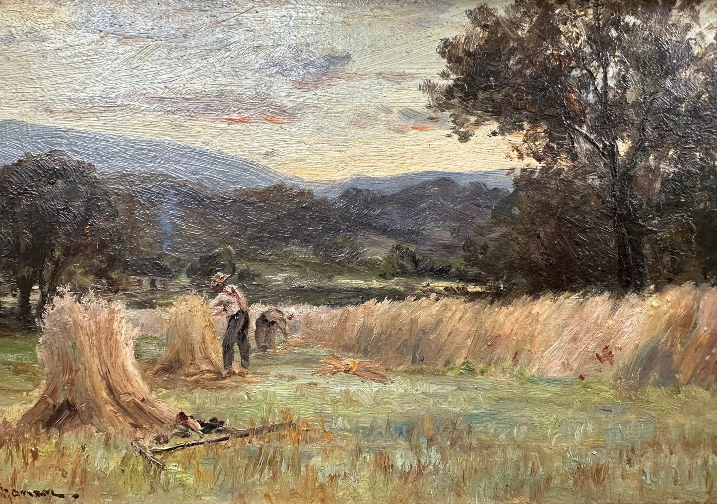 Original Oil on Board Peter S Buchanan (Glasgow) A Scottish Highland Hay Field