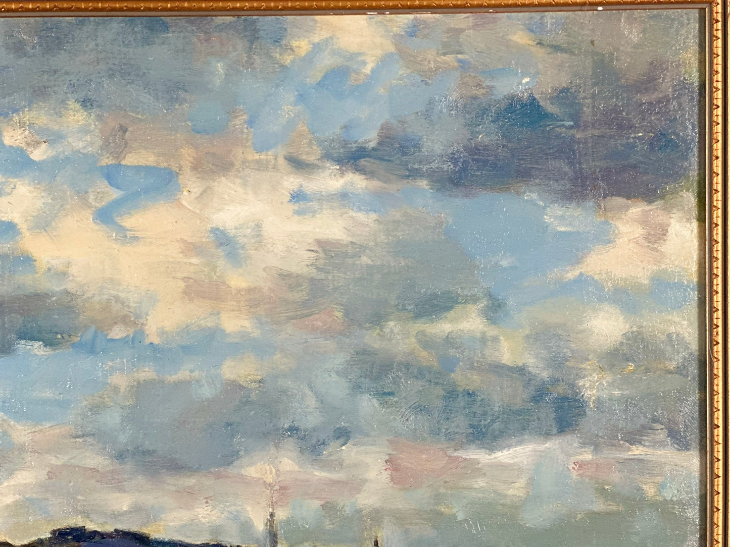 Keith Gardner RCA Oil Painting Boats in Welsh Estuary Scene Original 45.5x35.5cm