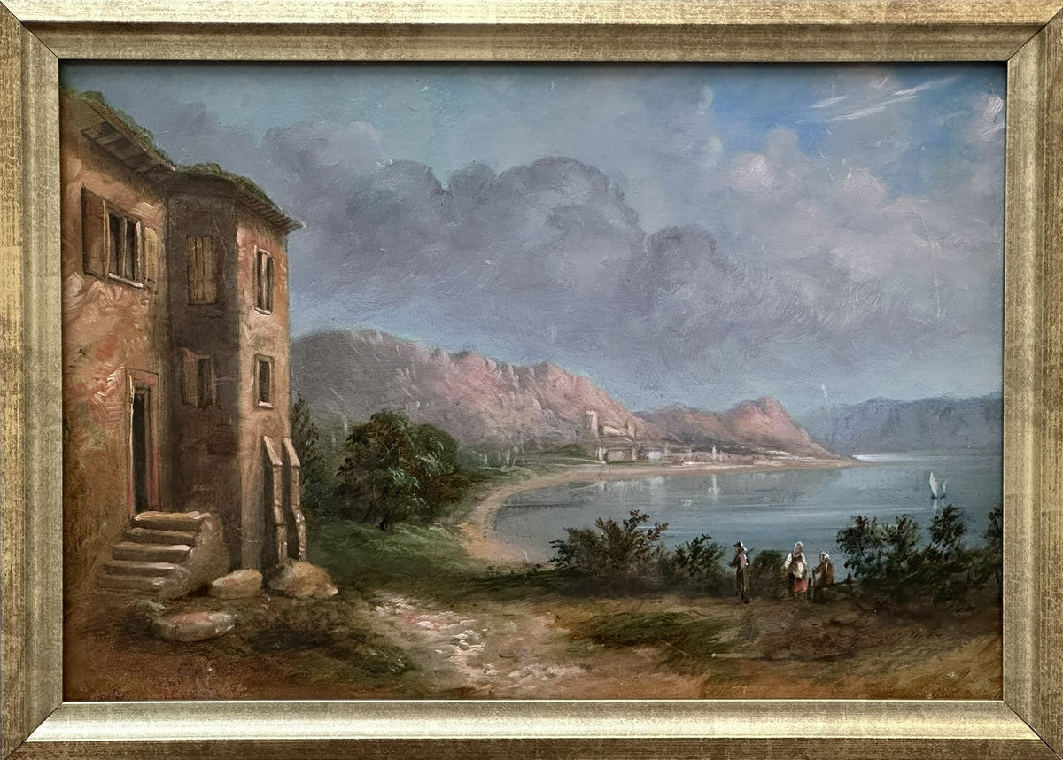 Italianate School - Italian Coastal Inlet with Figures