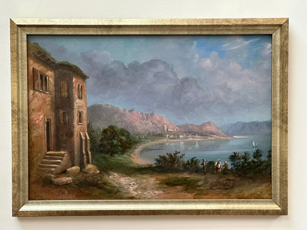 Italianate School - Italian Coastal Inlet with Figures