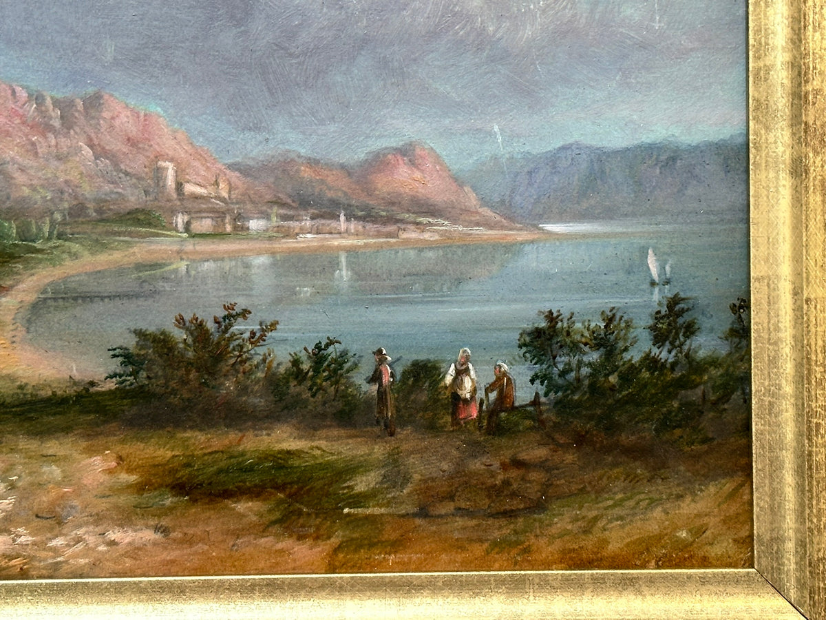 Italianate School - Italian Coastal Inlet with Figures