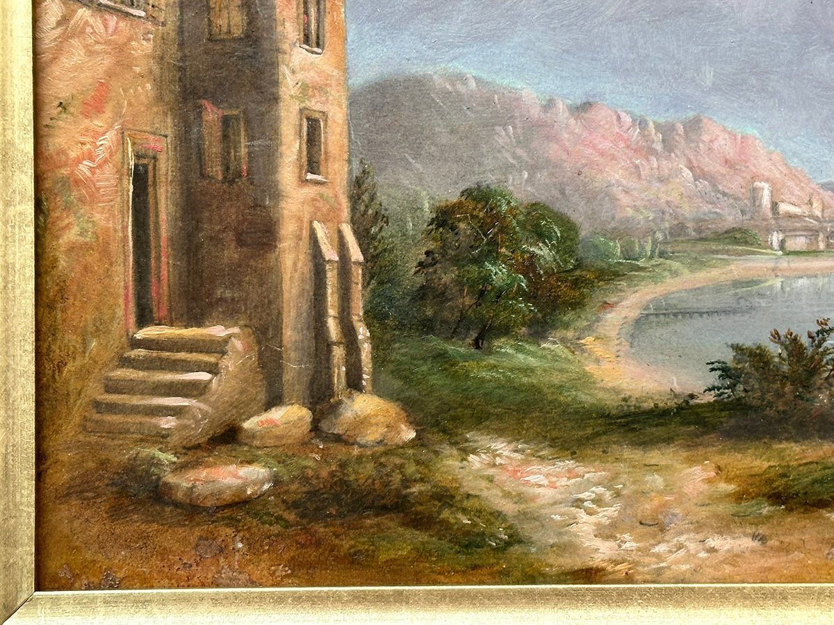 Italianate School - Italian Coastal Inlet with Figures