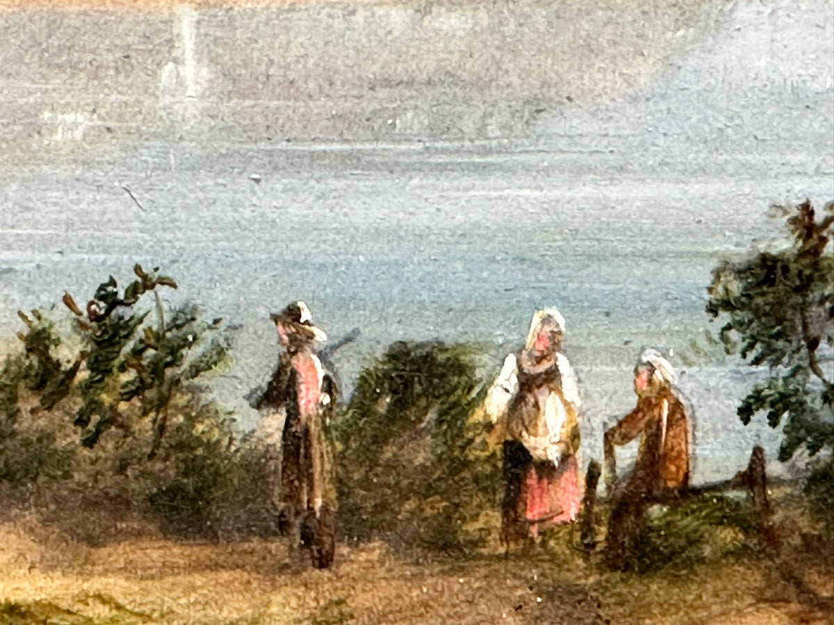 Italianate School - Italian Coastal Inlet with Figures