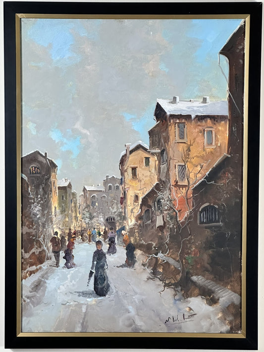 Continental School - Continental Winter Street Scene
