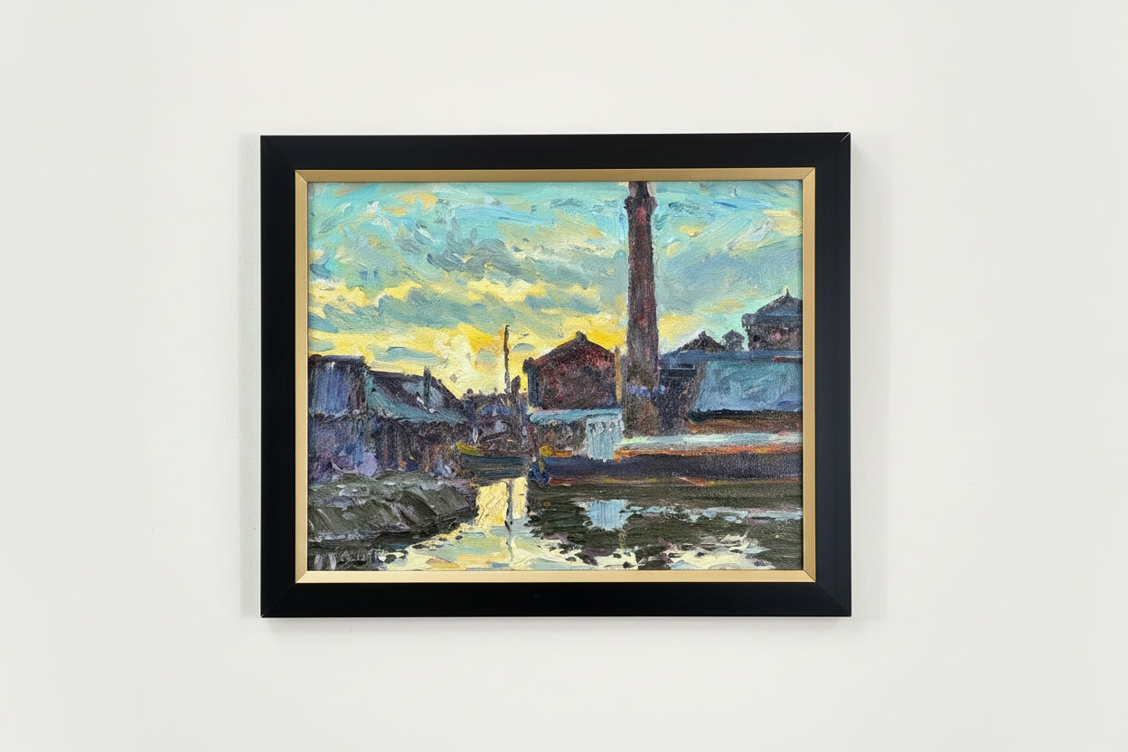 Original Keith Gardner RCA Oil Painting - Liverpool Dockside Industrial Scene