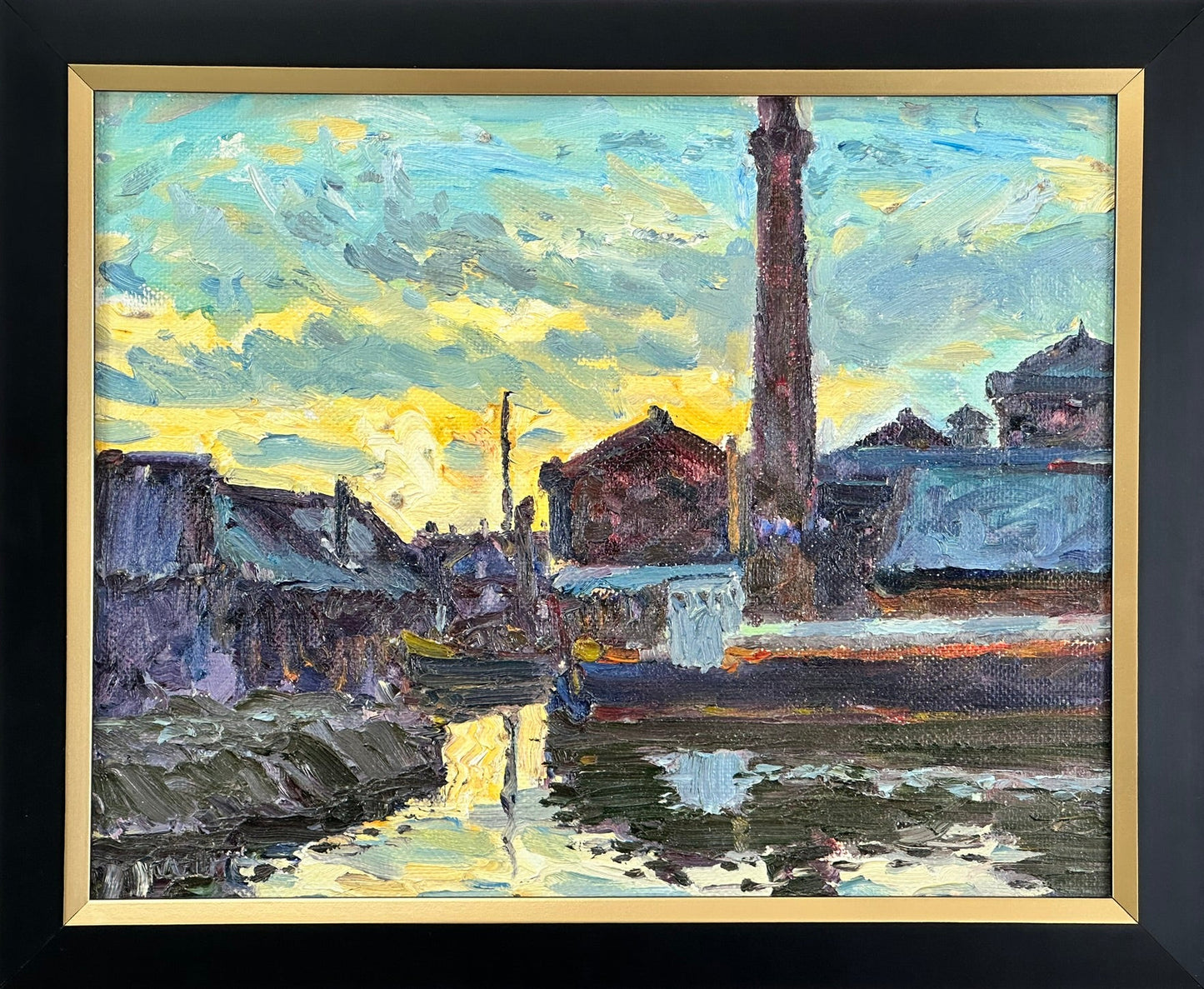 Original Keith Gardner RCA Oil Painting - Liverpool Dockside Industrial Scene