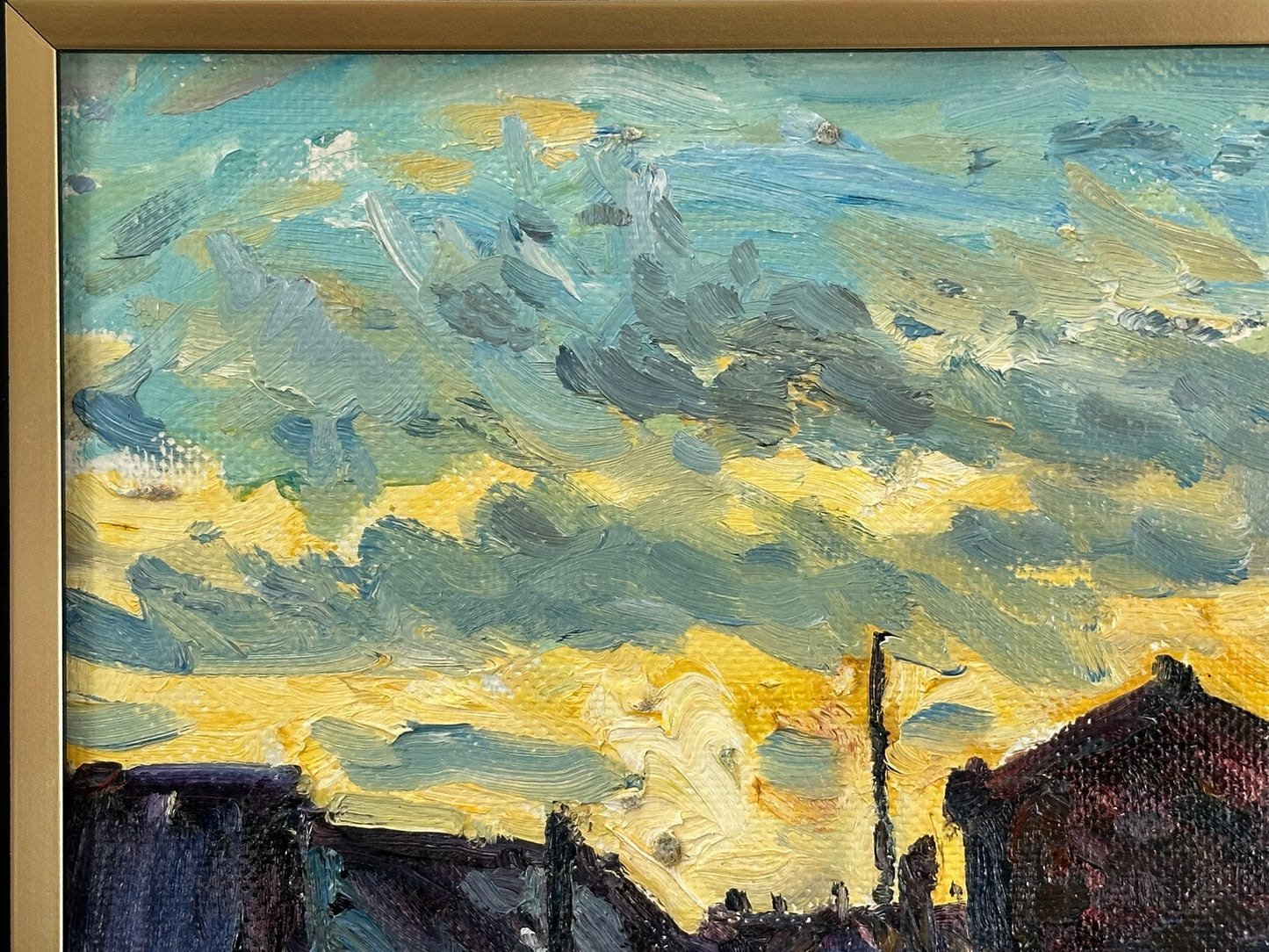 Original Keith Gardner RCA Oil Painting - Liverpool Dockside Industrial Scene