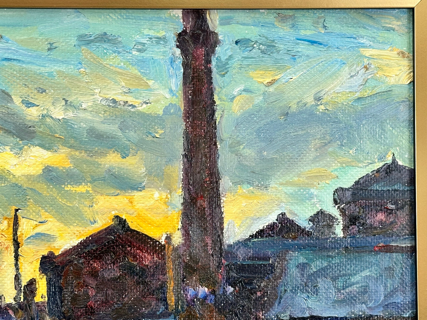 Original Keith Gardner RCA Oil Painting - Liverpool Dockside Industrial Scene