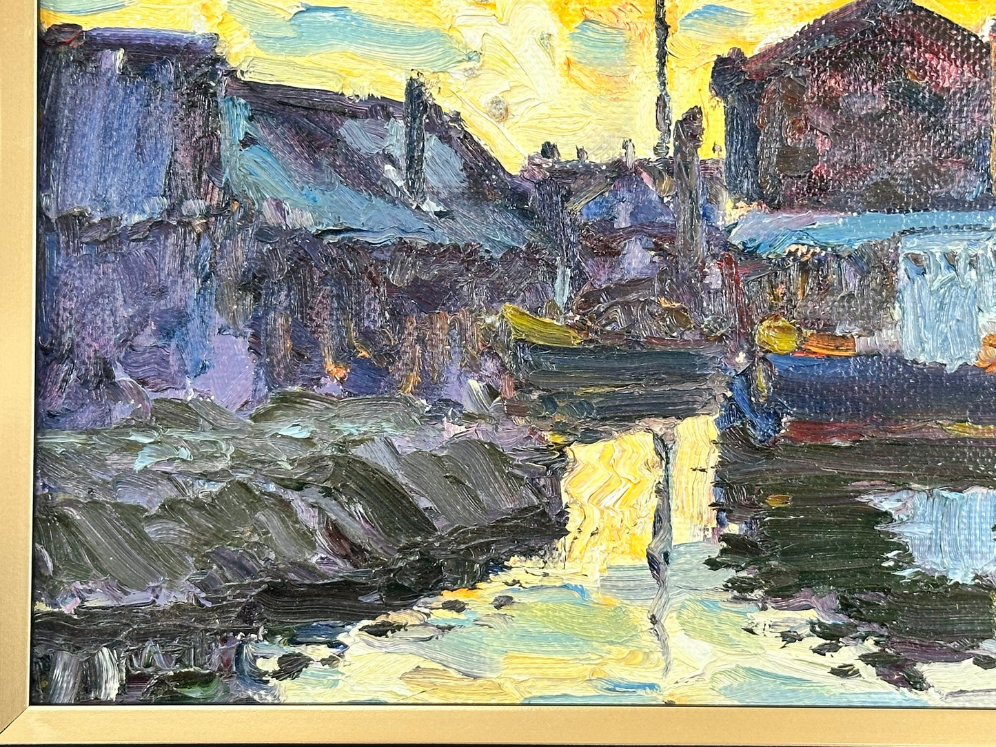 Original Keith Gardner RCA Oil Painting - Liverpool Dockside Industrial Scene