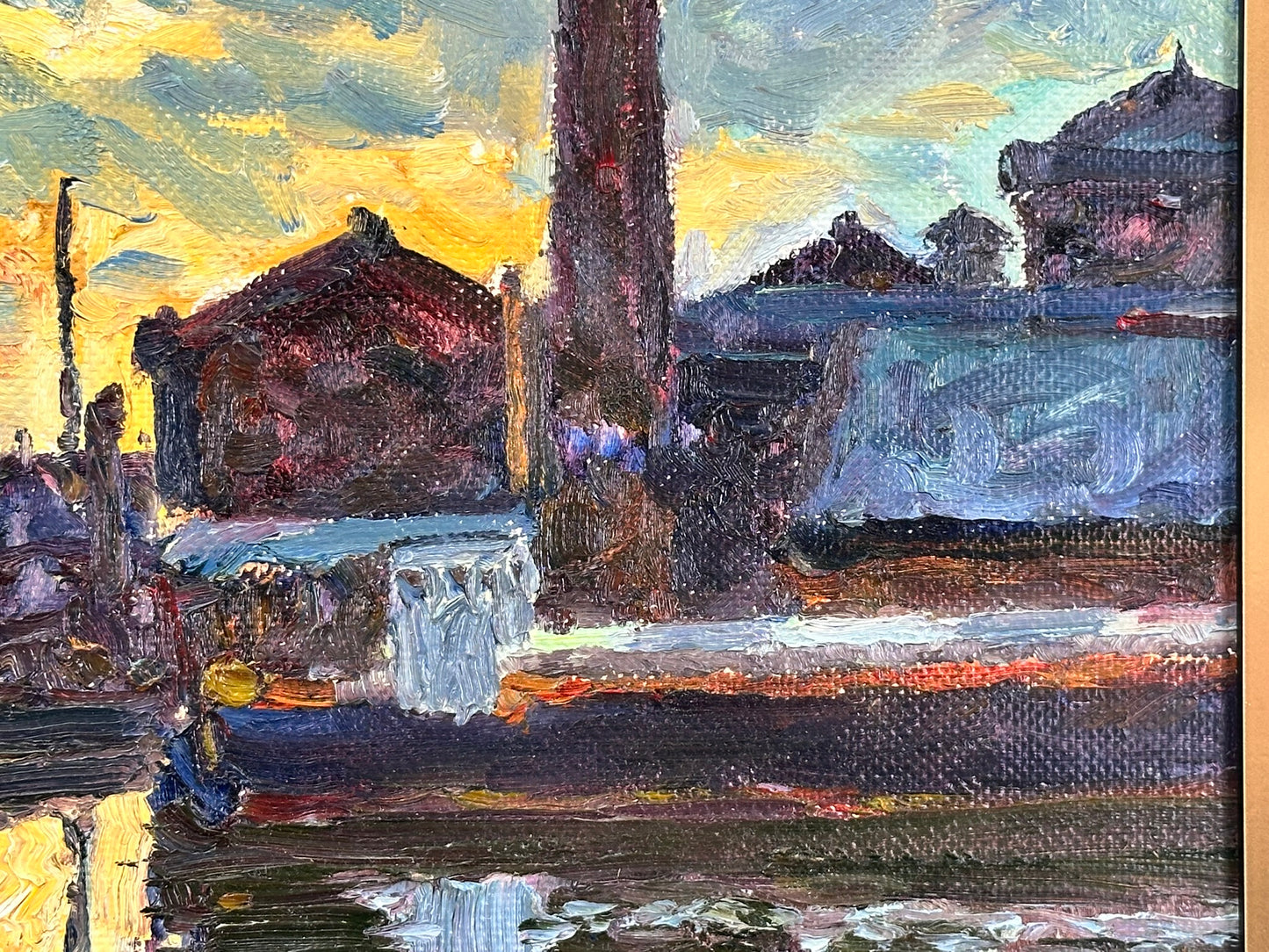 Original Keith Gardner RCA Oil Painting - Liverpool Dockside Industrial Scene