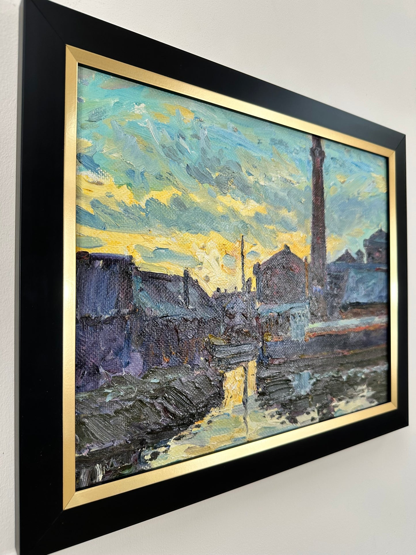 Original Keith Gardner RCA Oil Painting - Liverpool Dockside Industrial Scene
