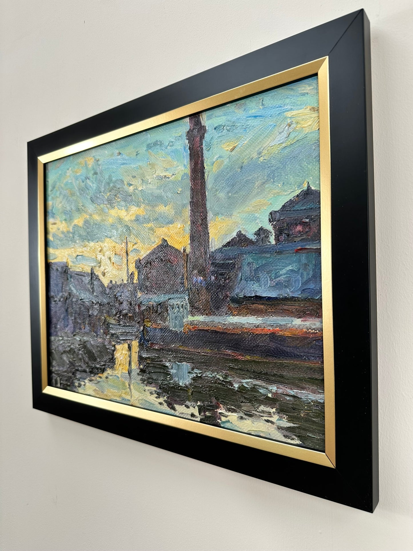 Original Keith Gardner RCA Oil Painting - Liverpool Dockside Industrial Scene