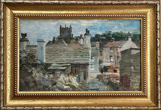 Joseph Pighills - Haworth Church Yorkshire Oil Painting - Brontë Village Scene