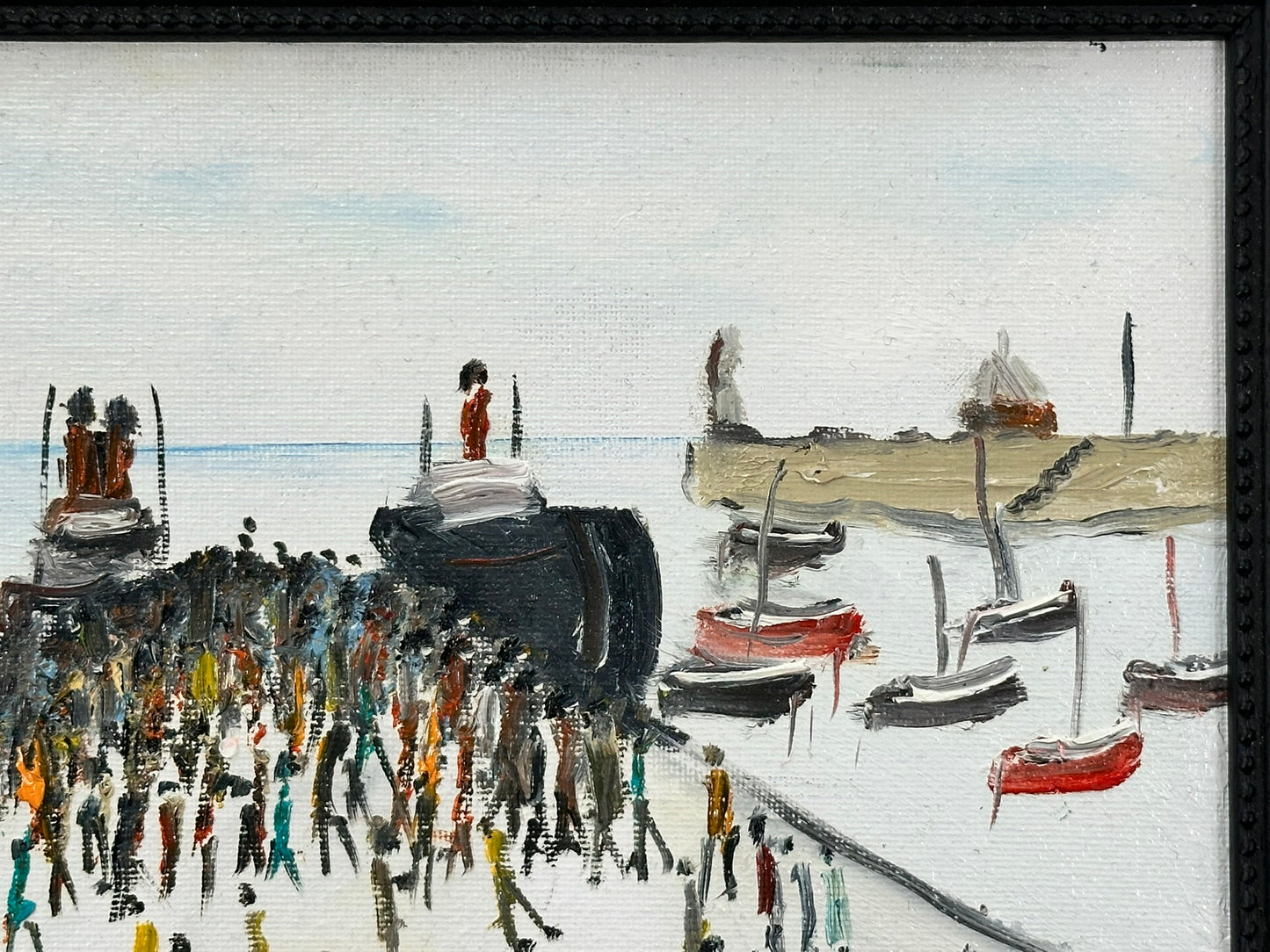 John Goodlad - Oil on Board After Lowry Ferry Boat Knott End