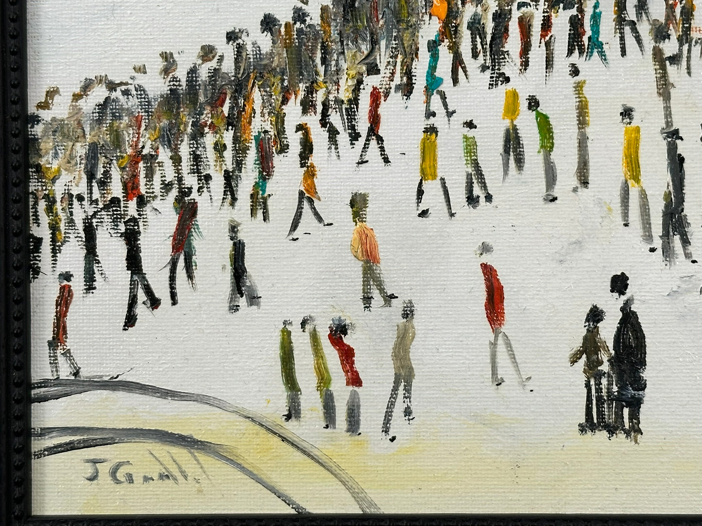 John Goodlad - Oil on Board After Lowry Ferry Boat Knott End