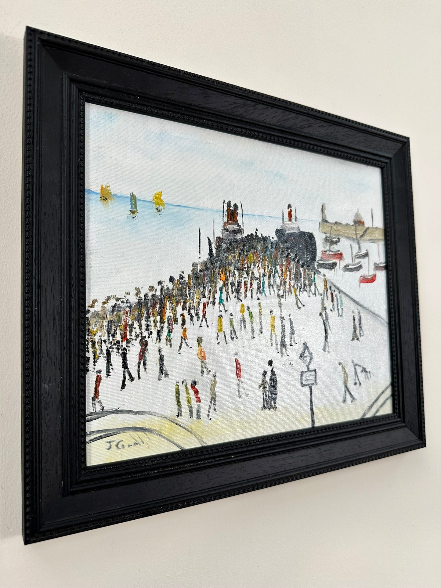 John Goodlad - Oil on Board After Lowry Ferry Boat Knott End