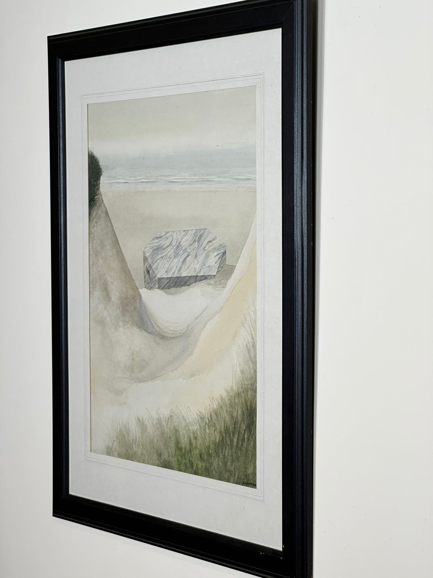 John G Crawford RSW RBA RI Scottish -Original 1975 Lunan Bay Pillbox Watercolour