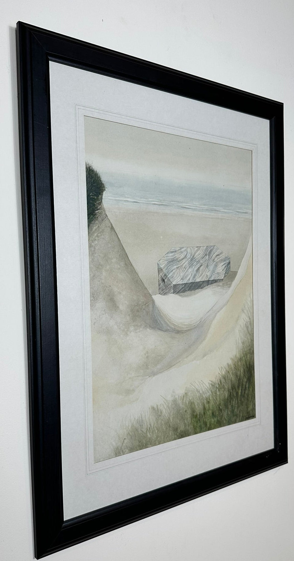 John G Crawford RSW RBA RI Scottish -Original 1975 Lunan Bay Pillbox Watercolour