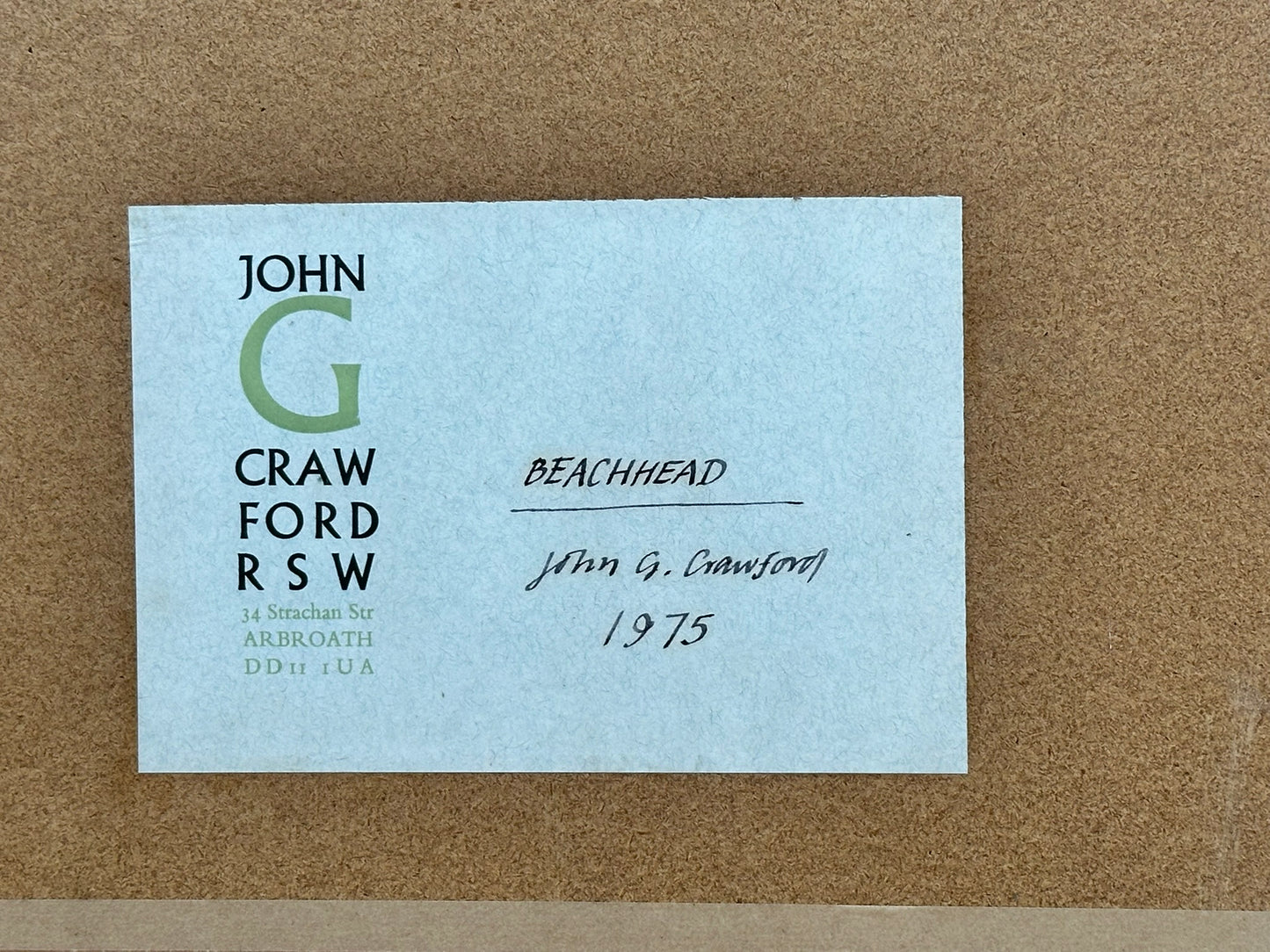 John G Crawford RSW RBA RI Scottish -Original 1975 Lunan Bay Pillbox Watercolour