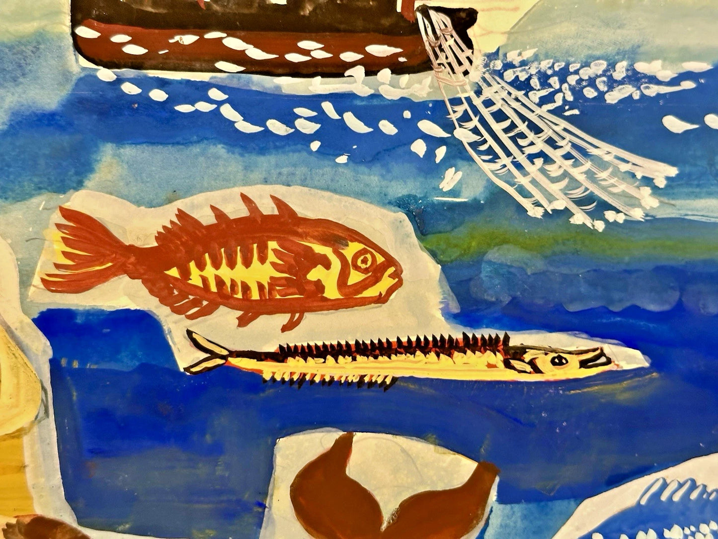 William Crosbie RSA ( Glasgow School ) Neptune & Mermaids - Mixed Media 50x31 cm