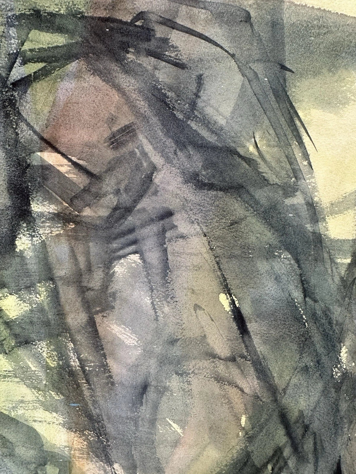 Maurice Sievan Original abstract watercolour New York School artist 39x32cm