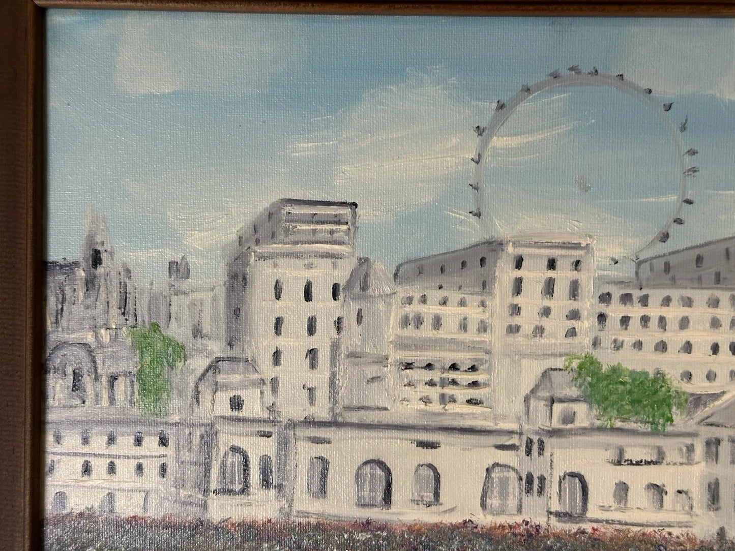 John Goodlad - London Olympics Beach Volleyball Oil Painting 40x30cm After Lowry