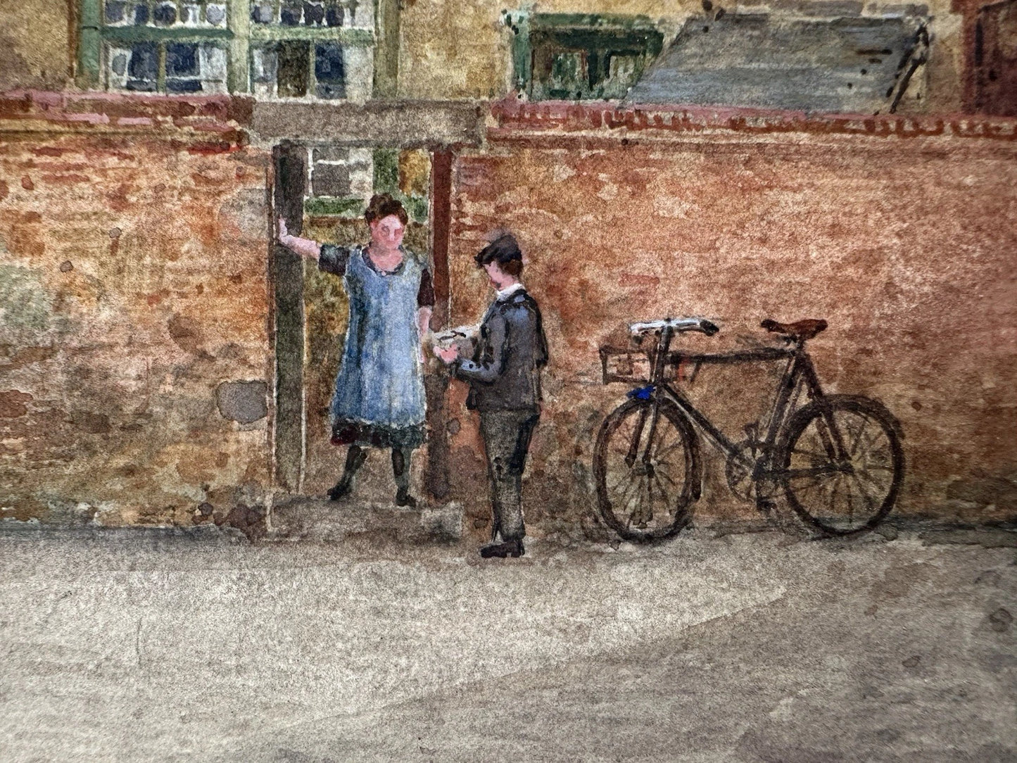 M. Crouse (H. M. Krause) 1924 Watercolour – New Ship Inn Yard, Shrewsbury, 52x34