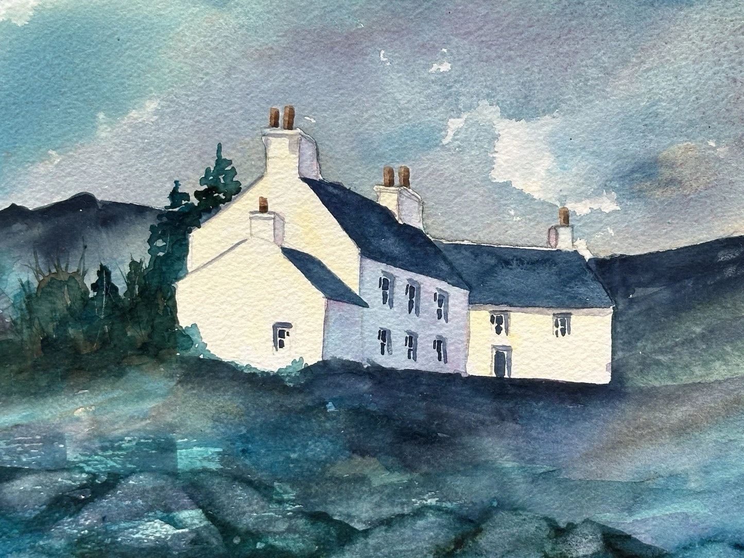 Jane Duckfield Watercolour and Gouache The Old Drovers Inn Mull Scotland 46x34cm