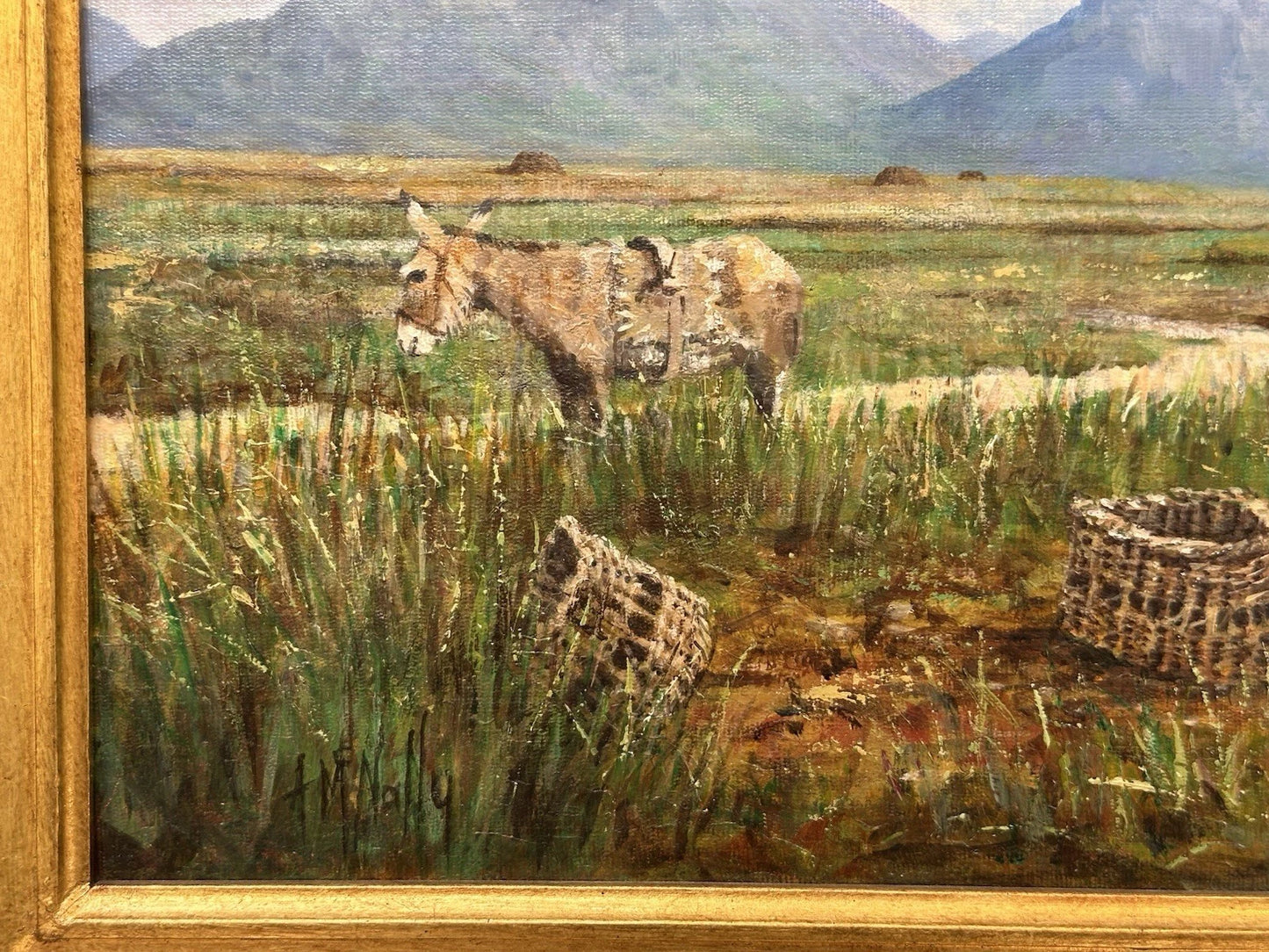 Tony McNally - Irish Landscape Signed Oil on Canvas - Working the Land 40x30cm