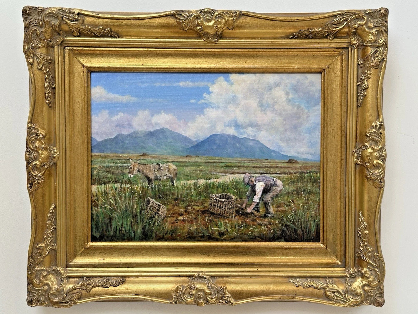 Tony McNally - Irish Landscape Signed Oil on Canvas - Working the Land 40x30cm