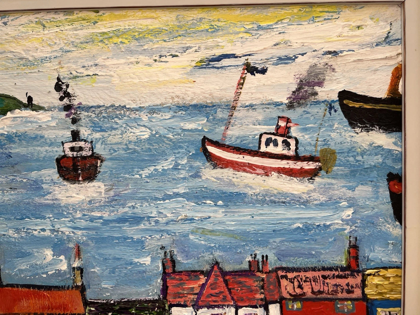 Simeon Stafford - Oil Painting - Cornish Coastal Street - Northern Art 61x50cm