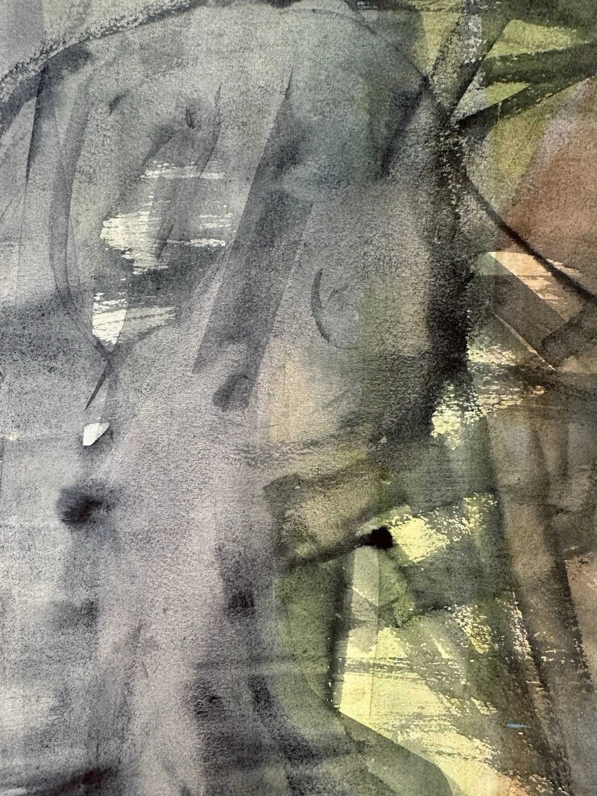 Maurice Sievan Original abstract watercolour New York School artist 39x32cm