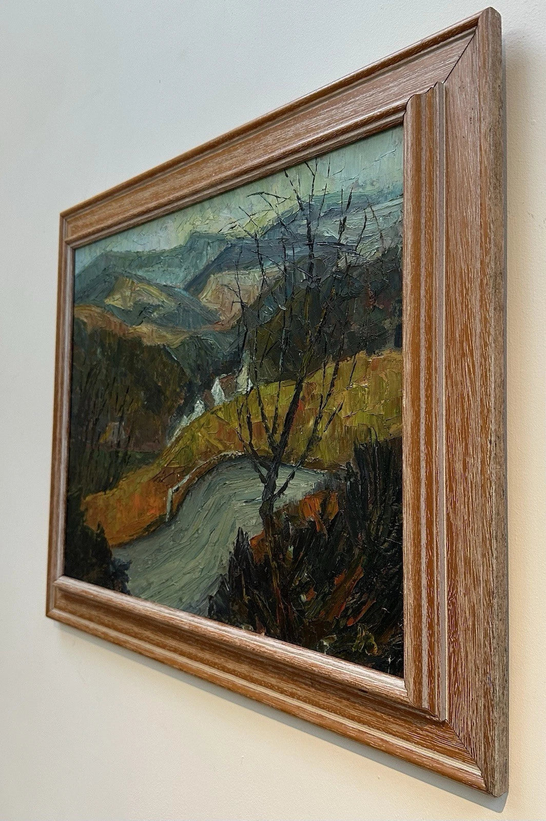 Peter Bevan (Scottish 1946-2018) - Original Oil on Board Mountain Road Landscape