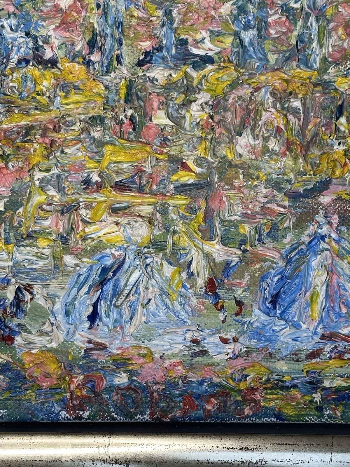 Gwynne Robins Signed Oxford Graduation Scene Original Acrylic 51x61 cm Framed Ar