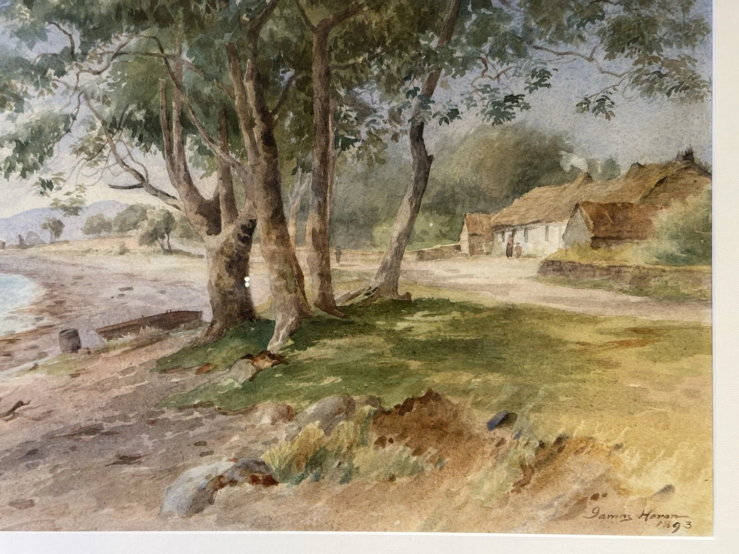 James Heron "Inveral , Lochfyne Side" Watercolour 35x51 cm Scottish Landscape