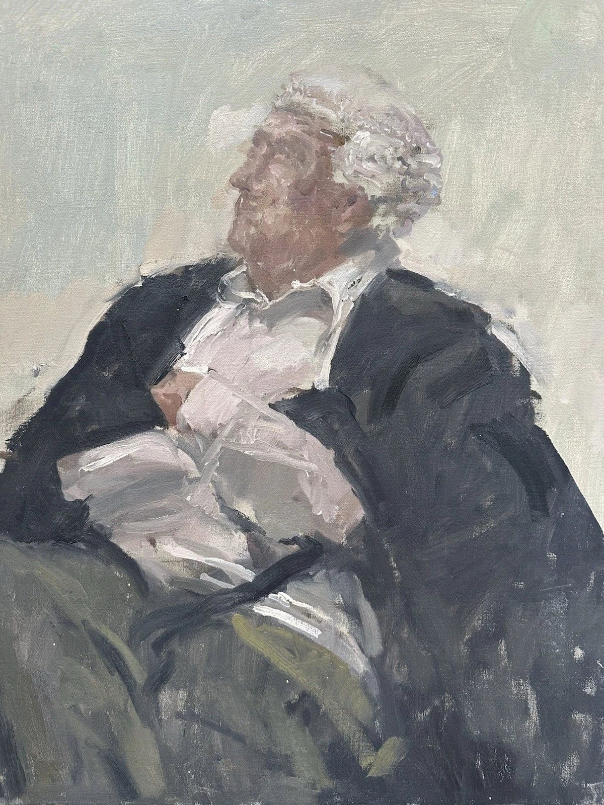 Tom Coates RP NEAC PS RBA RWS HonRWA - Oil Portrait of Seated Judge 76x61cm