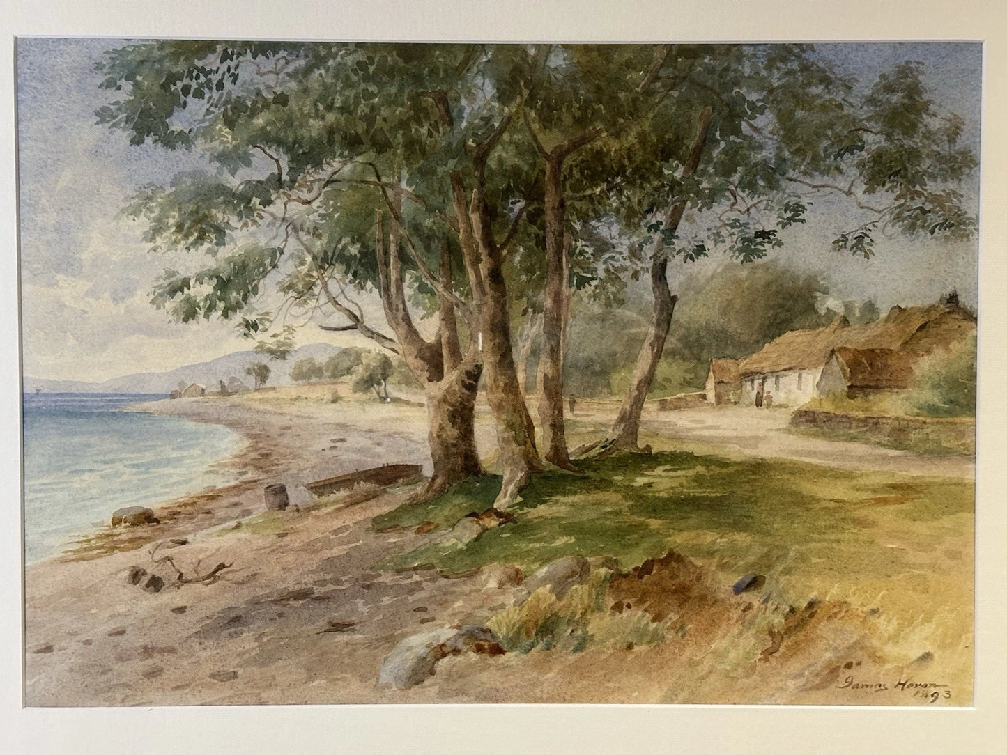 James Heron "Inveral , Lochfyne Side" Watercolour 35x51 cm Scottish Landscape