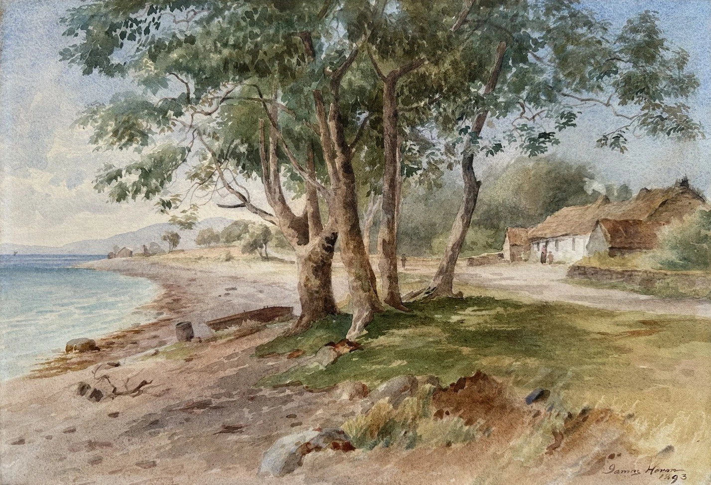 James Heron "Inveral , Lochfyne Side" Watercolour 35x51 cm Scottish Landscape