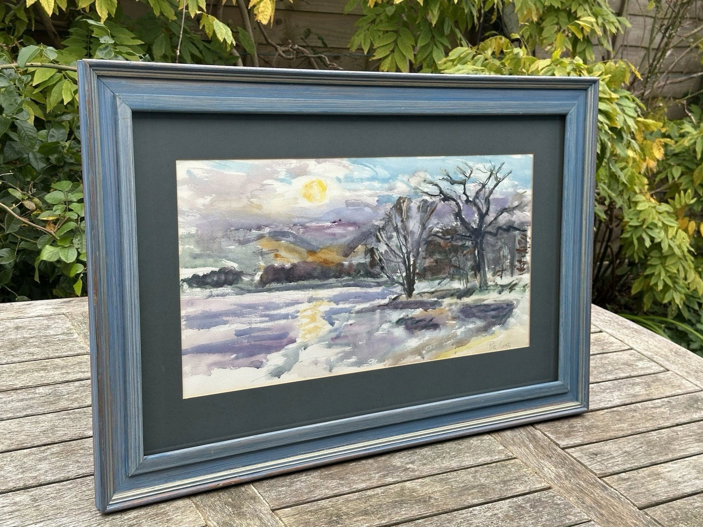 Peter Coate RWA Landscape Watercolour, Winter Scene, Large Framed 85x56 cm