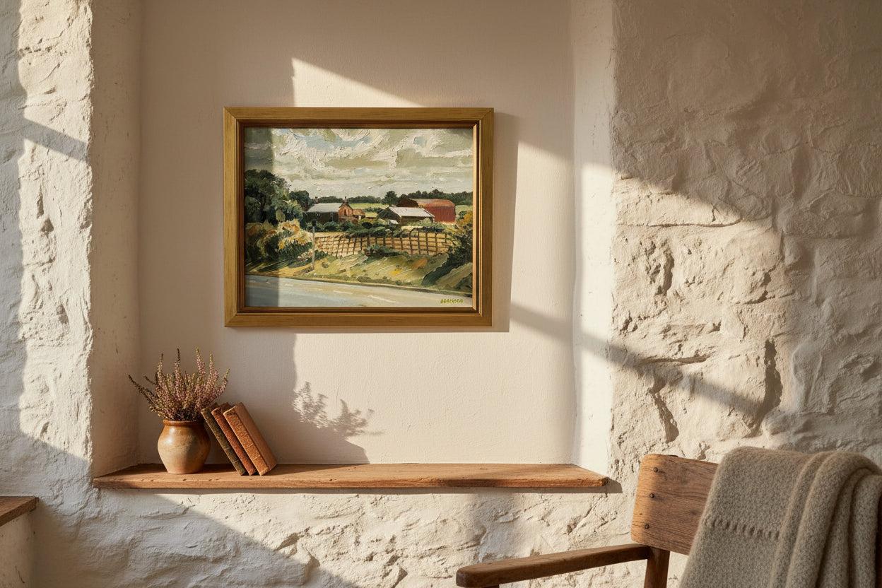 Keith Gardner RCA Framed Oil Painting Redstones Farm Wirral Landscape Signed Art