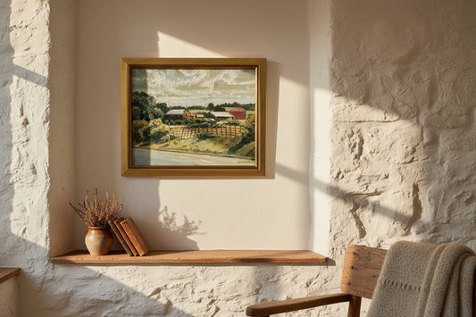 Keith Gardner RCA Framed Oil Painting Redstones Farm Wirral Landscape Signed Art