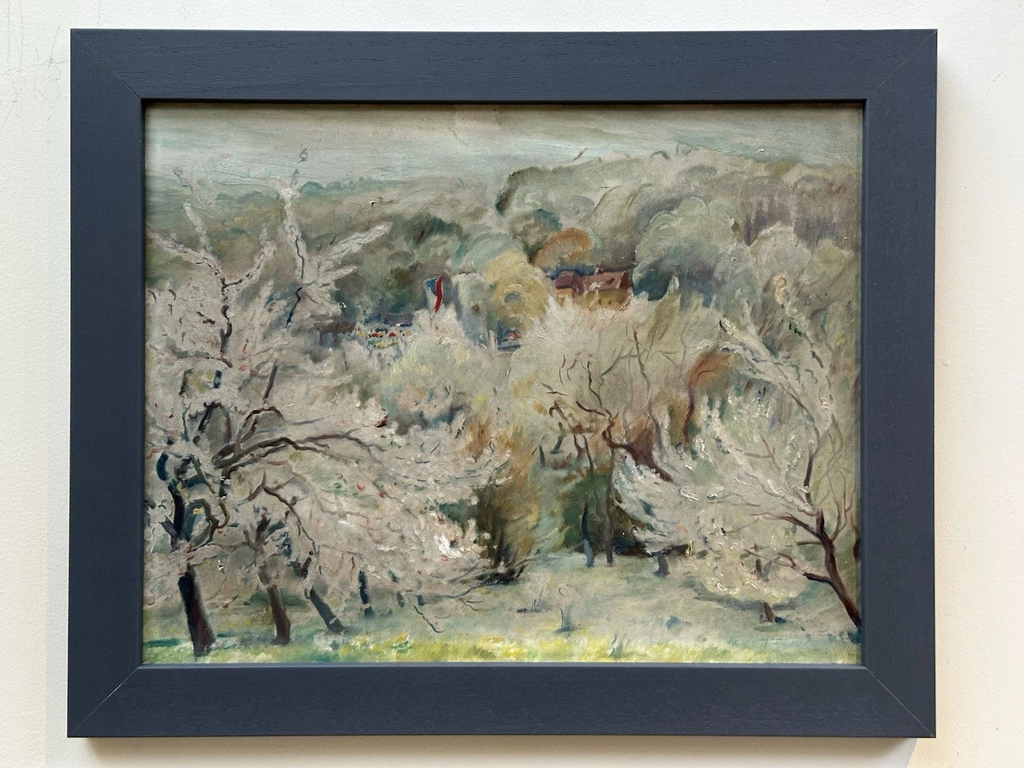 Lucie Klimova -Spring on Petrin Hill Prague. Original Czech Oil on Board 41x32cm