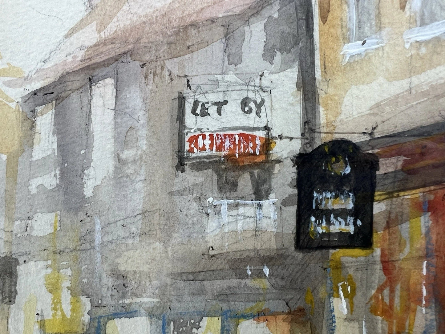 Ben Maile Original Watercolour "Old York" Framed Glazed 37x27cm Signed