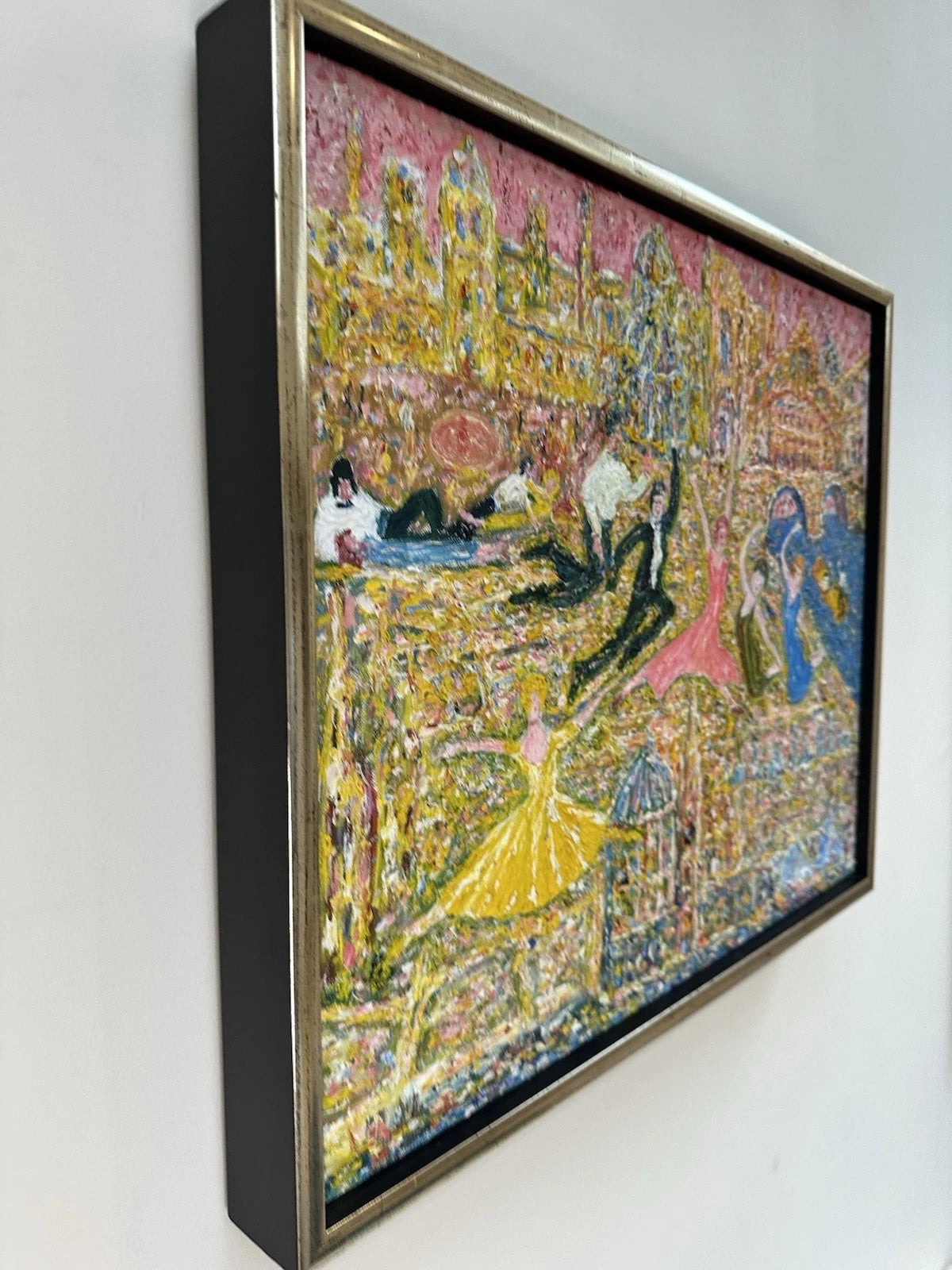 Gwynne Robins Signed Oxford Graduation Scene Original Acrylic 51x61 cm Framed Ar