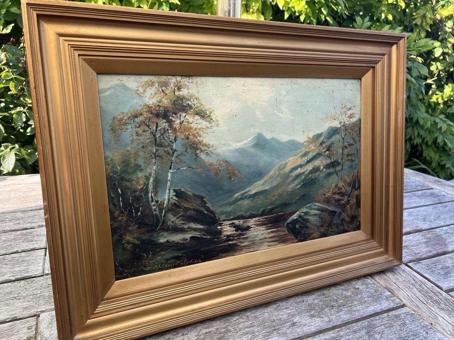 William Cruickshank Signed Oil Painting Highland Landscape 1904 Framed Art