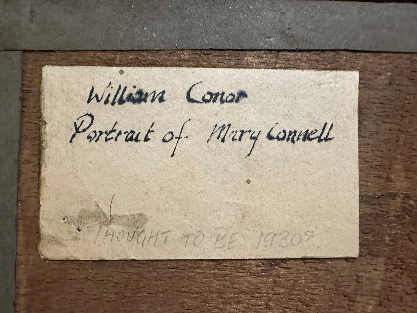 William Conor OBE RHA Portrait of Mary Connell - Crayon Drawing c1930s Framed