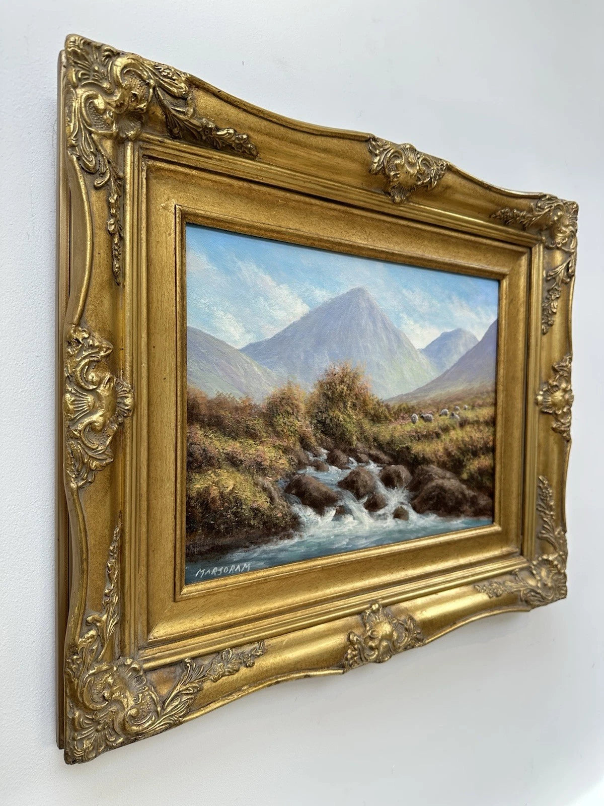 Jerry Marjoram - Irish Landscape Connemara Oil on Canvas 30x40cm Sheep Grazing