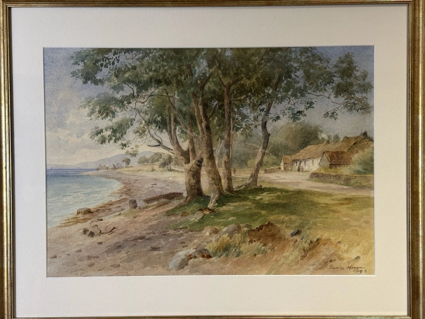 James Heron "Inveral , Lochfyne Side" Watercolour 35x51 cm Scottish Landscape